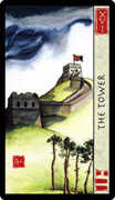 The Tower Tarot card in Feng Shui Tarot deck