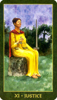Justice Tarot card in Forest Folklore Tarot deck