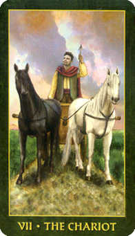 The Chariot Tarot card in Forest Folklore Tarot deck