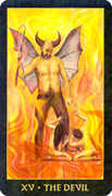 The Devil Tarot card in Forest Folklore Tarot deck
