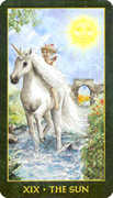 The Sun Tarot card in Forest Folklore Tarot deck
