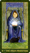 The High Priestess Tarot card in Forest Folklore Tarot deck