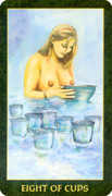 Eight of Cups Tarot card in Forest Folklore Tarot deck
