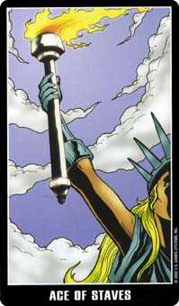 Ace of Wands Tarot card in Fradella Tarot deck