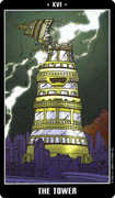 The Tower Tarot card in Fradella Tarot deck