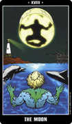 The Moon Tarot card in Fradella deck