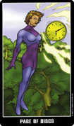 Page of Coins Tarot card in Fradella Tarot deck