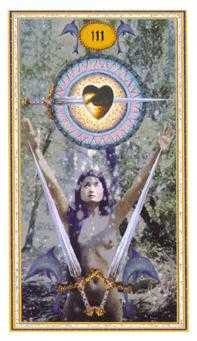 Three of Swords Tarot card in Gendron Tarot deck