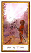 Ace of Wands Tarot card in Gendron deck