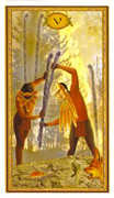 Five of Wands Tarot card in Gendron deck