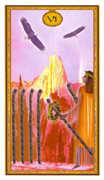 Six of Wands Tarot card in Gendron deck