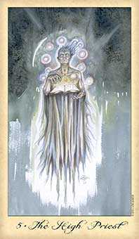 The Hierophant Tarot card in Ghosts & Spirits Tarot deck