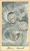 Three of Swords Tarot card in Ghosts & Spirits Tarot deck