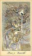 Four of Swords Tarot card in Ghosts & Spirits deck