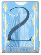 Two of Wands Tarot card in Gill deck