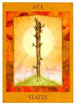 Ace of Staves Tarot card in Goddess Tarot deck