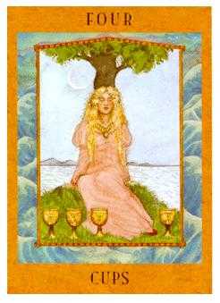 Four of Cups Tarot card in Goddess Tarot deck