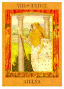 Justice Tarot card in Goddess deck