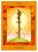 Ace of Staves Tarot card in Goddess deck