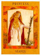 Princess of Staves Tarot card in Goddess Tarot deck