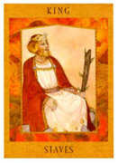 King of Staves Tarot card in Goddess deck