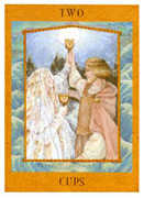 Two of Cups Tarot card in Goddess deck