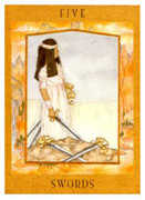 Five of Swords Tarot card in Goddess Tarot deck