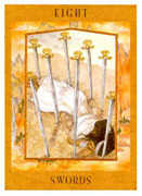 Eight of Swords Tarot card in Goddess Tarot deck