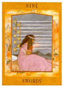 Nine of Swords Tarot card in Goddess deck