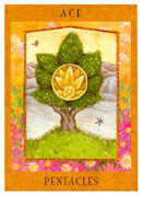 Ace of Pentacles Tarot card in Goddess deck