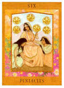 Six of Pentacles Tarot card in Goddess Tarot deck