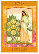 Seven of Pentacles Tarot card in Goddess deck