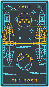 The Moon Tarot card in Golden Thread Tarot Tarot deck