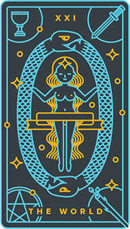 The World Tarot card in Golden Thread Tarot Tarot deck