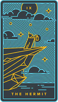 The Hermit Tarot card in Golden Thread Tarot Tarot deck