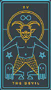 The Devil Tarot card in Golden Thread Tarot deck