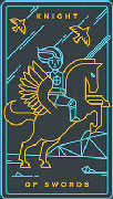 Knight of Swords Tarot card in Golden Thread Tarot deck