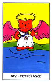 Temperance Tarot card in Gummy Bear Tarot deck