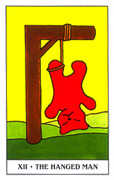 The Hanged Man Tarot card in Gummy Bear deck
