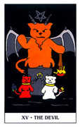 The Devil Tarot card in Gummy Bear deck
