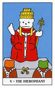 The Hierophant Tarot card in Gummy Bear Tarot deck