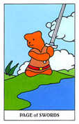 Page of Swords Tarot card in Gummy Bear deck