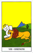 Strength Tarot card in Gummy Bear deck