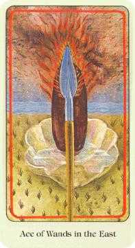 Ace of Wands Tarot card in Haindl Tarot deck