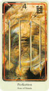 Four of Wands Tarot card in Haindl deck