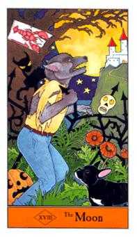 The Moon Tarot card in Halloween Tarot deck