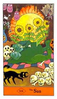 The Sun Tarot card in Halloween Tarot deck