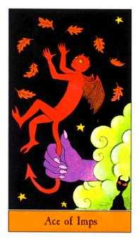 Ace of Imps Tarot card in Halloween Tarot deck