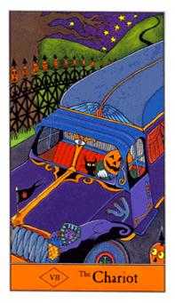 The Chariot Tarot card in Halloween Tarot deck