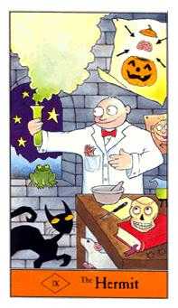 The Hermit Tarot card in Halloween Tarot deck